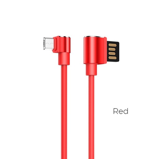 Hoco U37 1.2M L alakú microUSB kábel (L alakú), piros