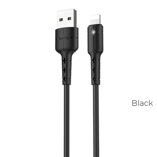 Hoco X30 lightning kábel, LED állapotjelző, 2A, 1,2m, fekete