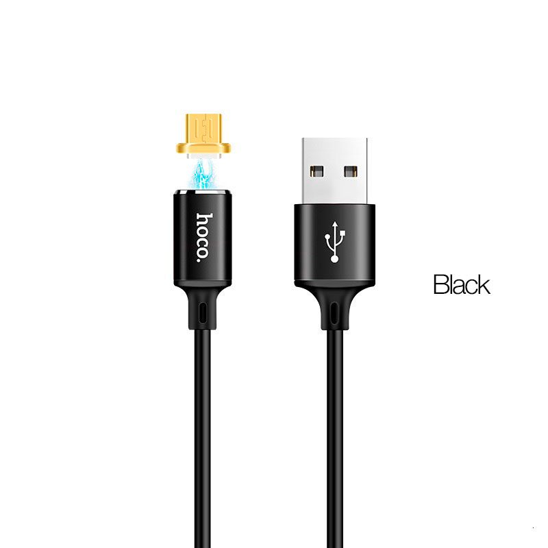 Hoco U28 1M mágneses microUSB kábel (mágneses töltővég), fekete
