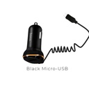 Hoco Z14 Single port with micro cable car charger, Black