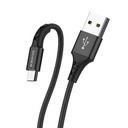 Borofone BX20 microUSB kábel, szövet, 2A, 1m, fekete