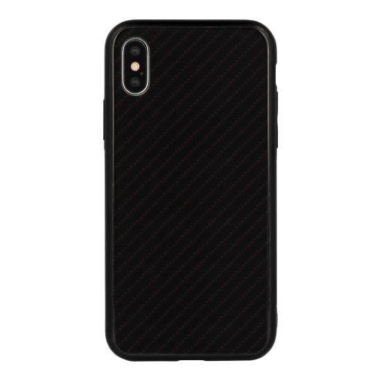 Apple iPhone X / iPhone XS carbon glass hátlap tok (Fekete)