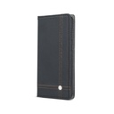 Huawei P10 Lite smart focus mágneses notesz tok, fekete - barna fonallal