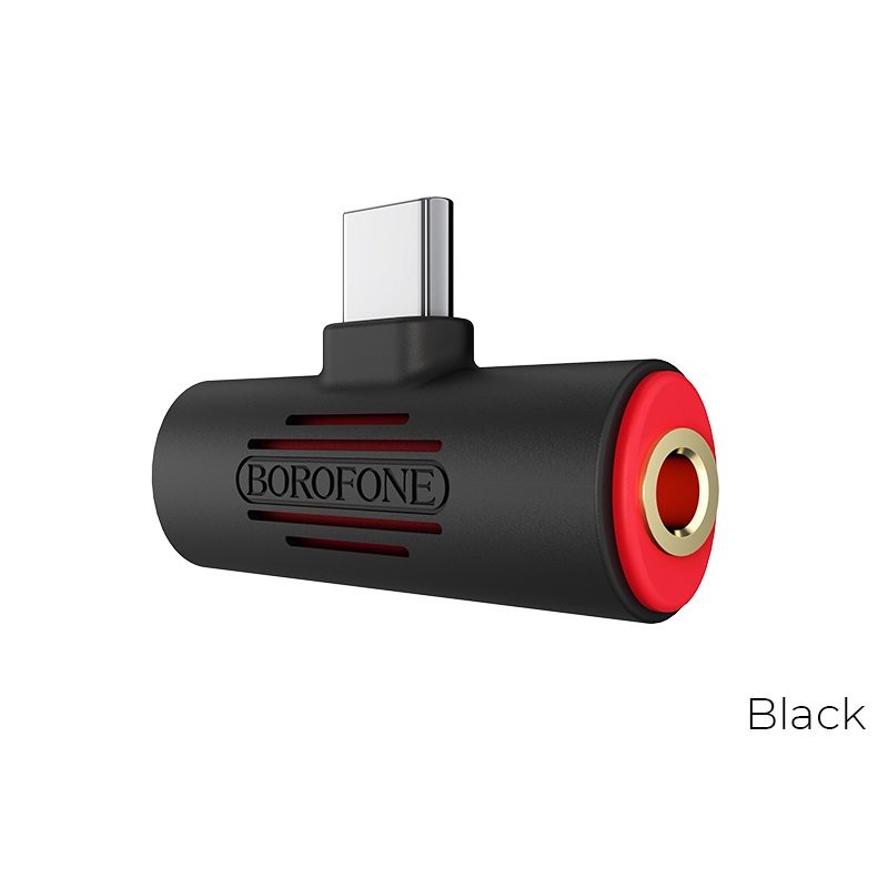 Borofone BV8 type-c elosztó (type-c töltő port+3,5mm jack aljzat), fekete