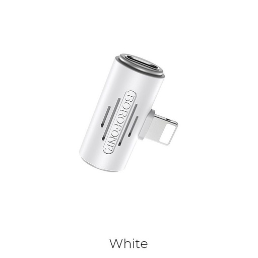 Borofone BV6 lightning elosztó (lightning audio+lightning töltő port), fehér