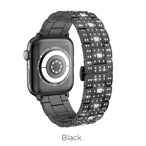 Hoco Apple Watch Series1/2/3/4/5(42/44mm) WB13 Stralight acél szíj, Fekete