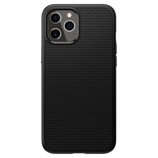 Apple iPhone 12 Spigen liquid air prémium hátlap tok (Fekete)