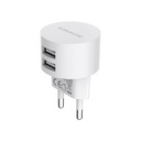 Borofone BA23A hálózati töltő (2 USB port), 5V 2,4A, fehér