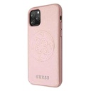 Apple iPhone 11 Pro Guess Saffiano Embossed Circle Logo tok (Rózsaszín) - GUHCN58RSSASRG