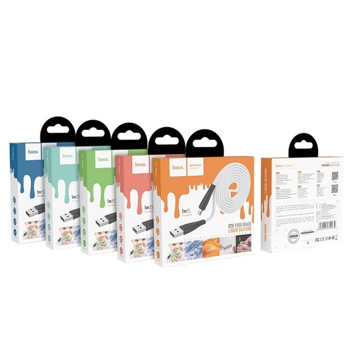 Hoco X42 microUSB kábel, szilikon, 1m, zöld