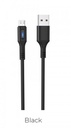 Hoco U79 microUSB kábel, LED állapotjelző, túltöltés elleni védelem, fekete