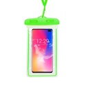 Univerzális méret 70x160mm FLUO műanyag záras vízálló tok (Zöld)