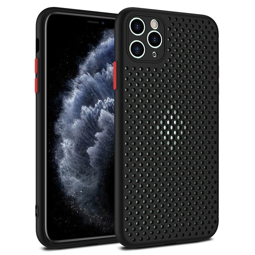 Apple iPhone 11 (6,1") breath légáteresztő hátlap tok, fekete