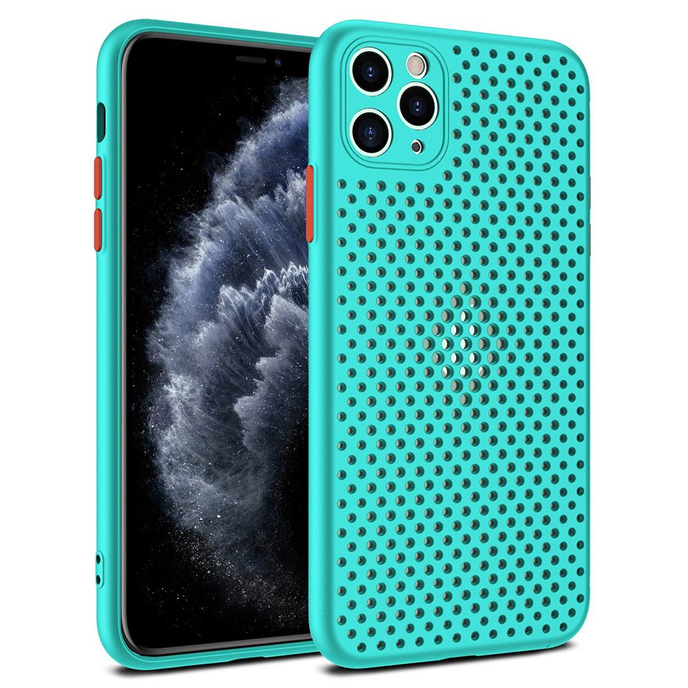 Apple iPhone 11 breath légáteresztő hátlap tok (türkiz)