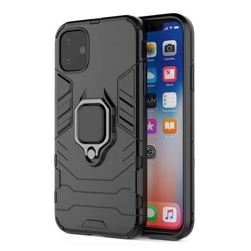 Apple iPhone 11 ring armor ütésálló hátlap tok (Fekete)