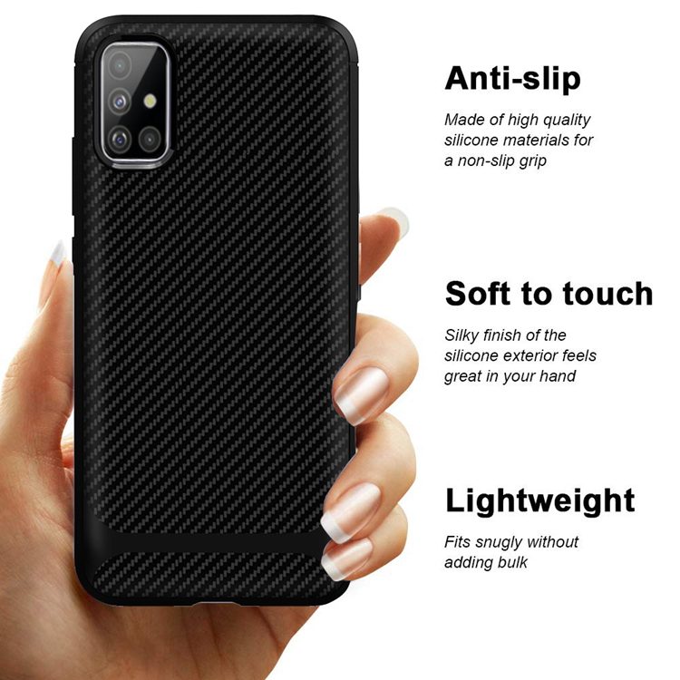 Samsung Galaxy A31 carbon protect hátlap tok, (Fekete)