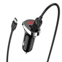 Borofone BZ15 autós töltő (2 USB, type-C kábel), LED állapotjelző, 5V 2,4A, fekete