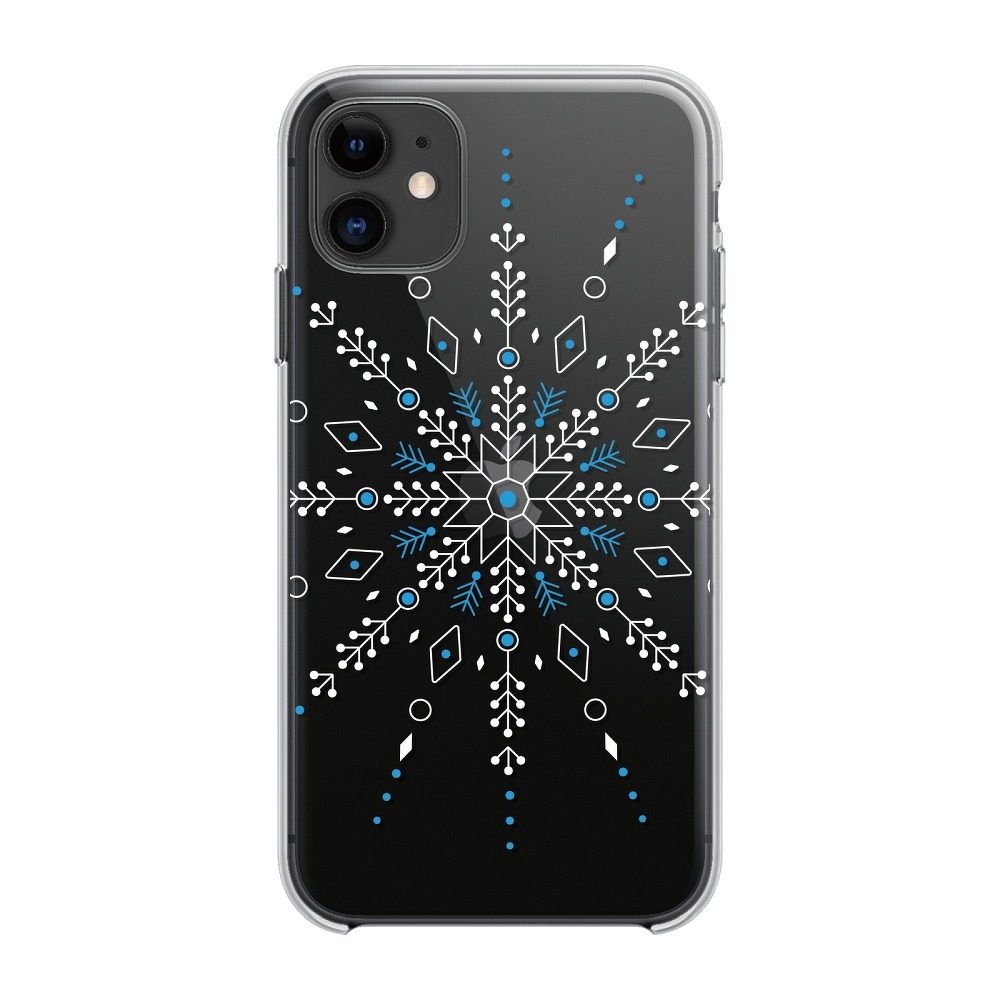 Apple iPhone 12 / iPhone 12 Pro Winter szilikon hátlap tok (Snowflake (Átlátszó))