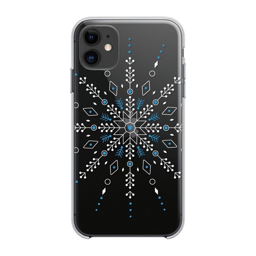 Apple iPhone 12 / iPhone 12 Pro Winter szilikon hátlap tok (Snowflake (Átlátszó))