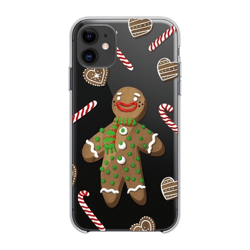 Samsung Galaxy A71 Winter szilikon hátlap tok (Gingerbread Men (Átlátszó)
