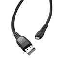 Hoco S6 microUSB kábel (LED kijelző, időzítő), 2.4A, LED állapotjelző, 1,2m, fekete