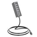 Hoco HB1 HUB, USB-C - 4 USB, metálszürke