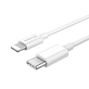Borofone BX36 lightning kábel (PD gyorstöltő), 3A, 18W, 1m, fehér