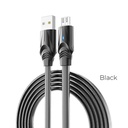 Borofone BU12 microUSB kábel, cink ötvözet, LED állapotjelző, 2,4A, 1,2m, fekete