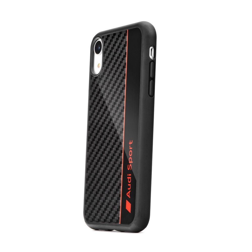 Apple iPhone X/ XS AUDI carbon fibre prémium hátlap tok, (Fekete) - AUS-TPUPCIPXS-R8/D1-BK