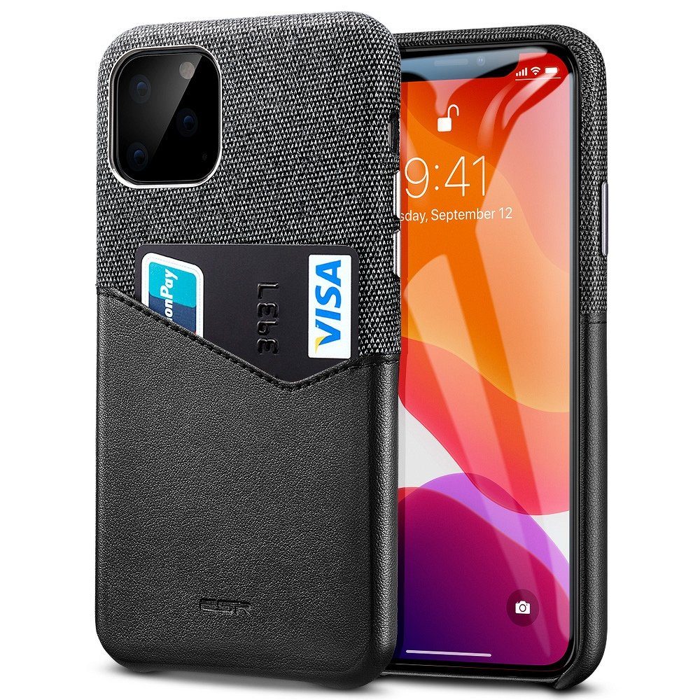 Apple iPhone 11 ESR metro wallet hátlap tok (Fekete)