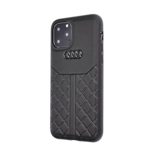 Apple iPhone 11 AUDI leather prémium hátlap tok (Fekete) - AU-TPUPCIP11R-Q8/D1-BK