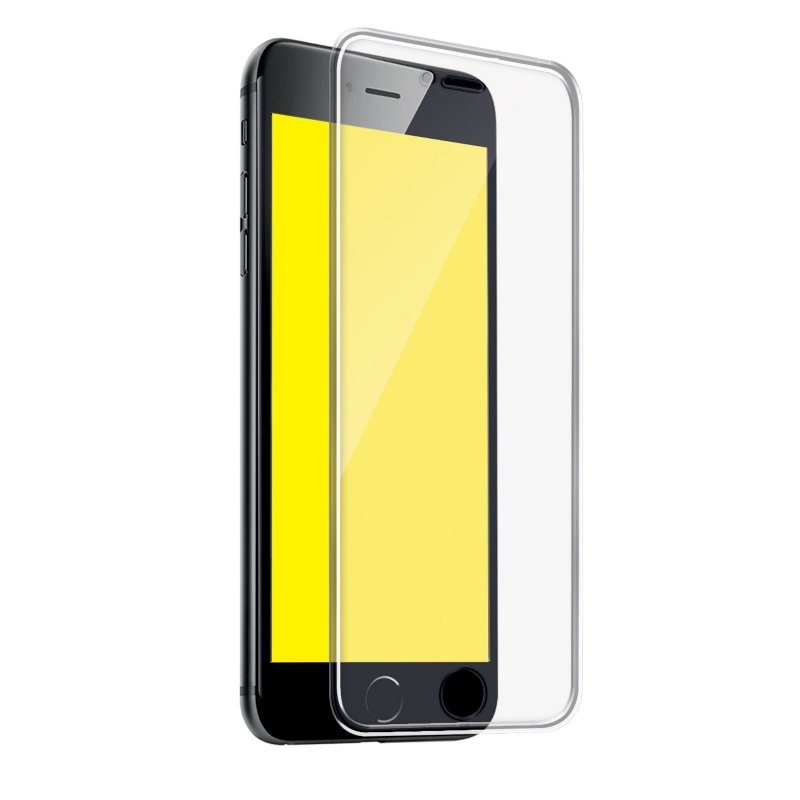 Apple iPhone 6/7/8 gumi keretes teljes ragasztós üvegfólia, átlátszó