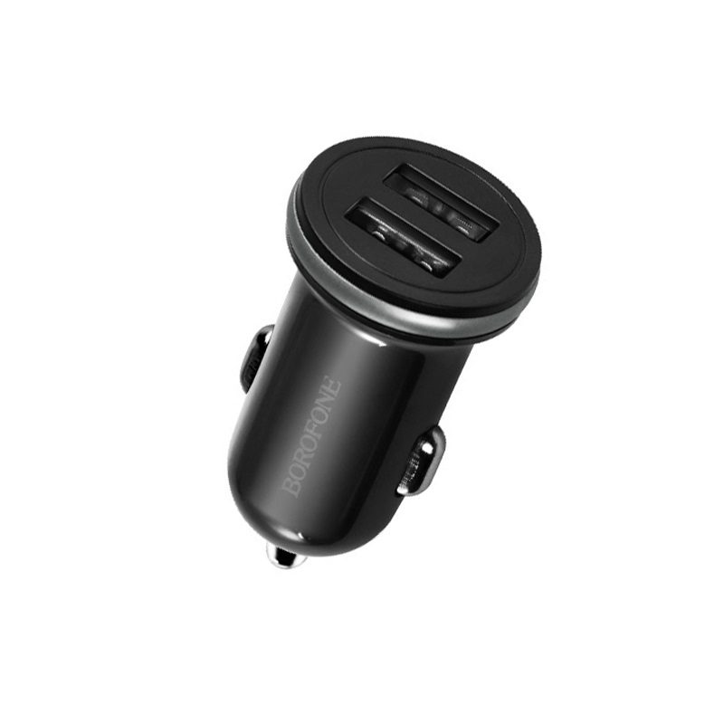 Borofone BZ5 autós töltő (2xUSB port), 5V 2,1A, fekete