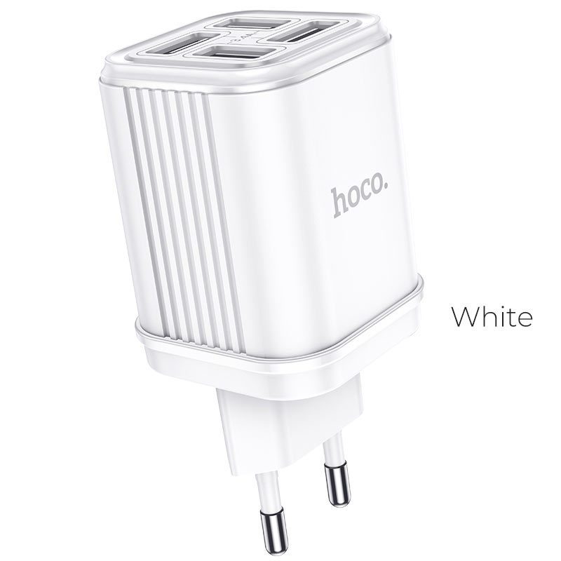 Hoco C84A hálózati töltő (4 USB port), 5V 3,4A, fehér