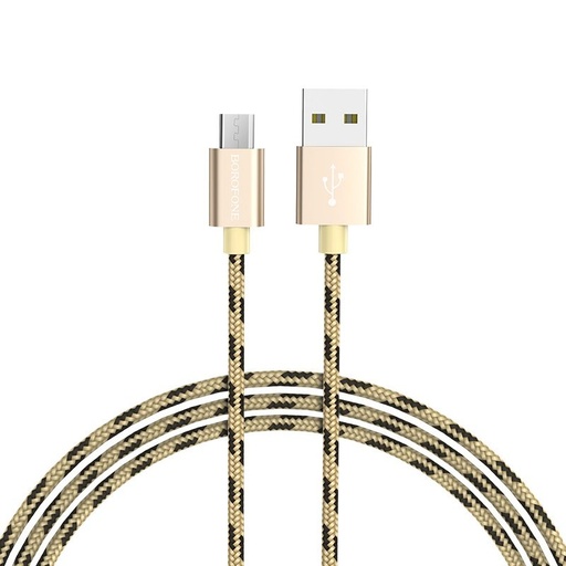 Borofone BX24 microUSB kábel, szövet, 1m, arany