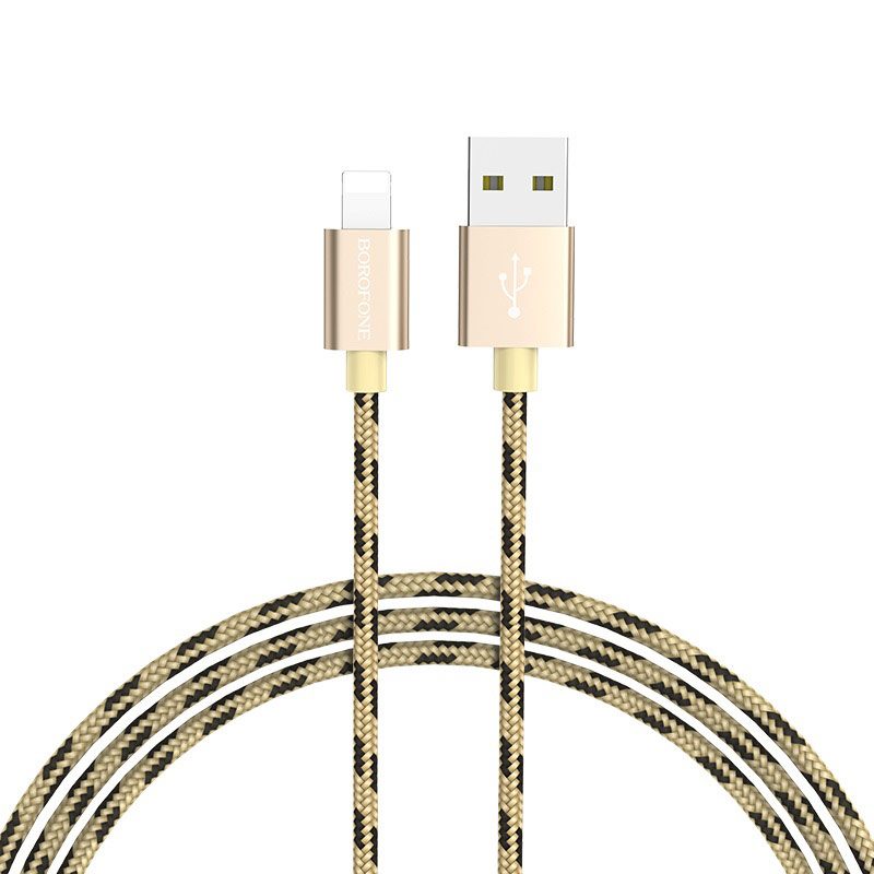 Borofone BX24 lightning kábel, szövet, 1m, arany