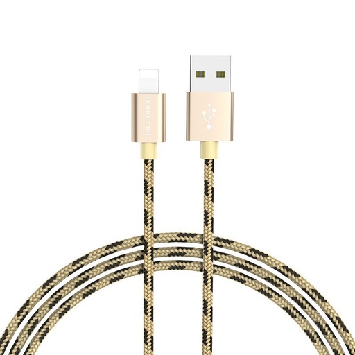 Borofone BX24 lightning kábel, szövet, 1m, arany