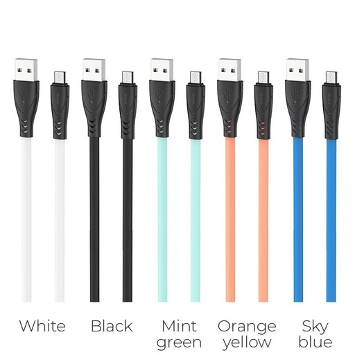 Hoco X42 microUSB kábel, szilikon, 1m, narancs