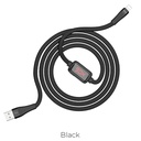 Hoco S4 lightning kábel, 3A, LED állapotjelző, túltöltés elleni védelem, fekete