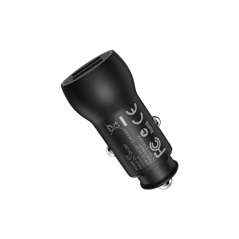 Borofone BZ9 autós töltő (2xUSB port), 5V 3,1A, fekete