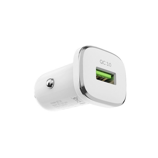 Borofone BZ12A autós gyorstöltő, QC 3.0,18W, fehér