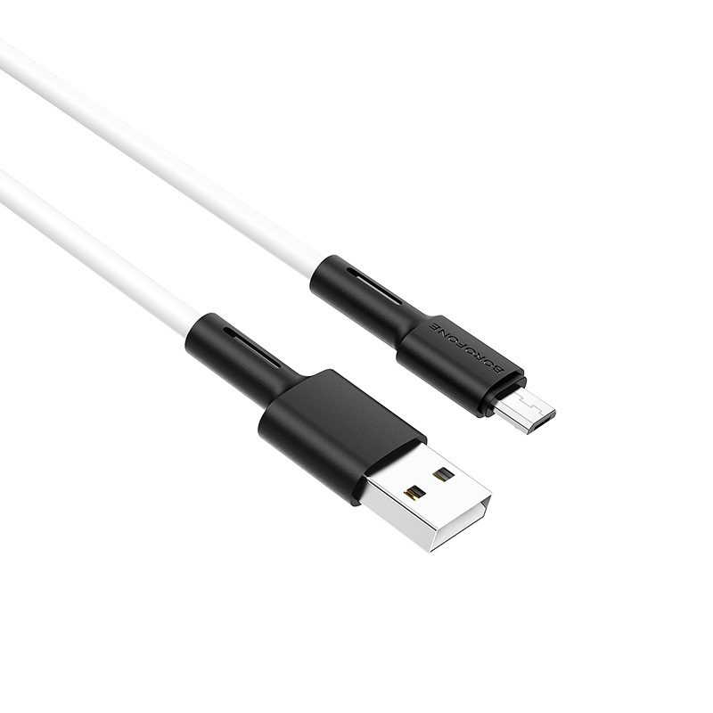 Borofone BX31 microUSB kábel, szilikon, 5A, 1m, Fekete