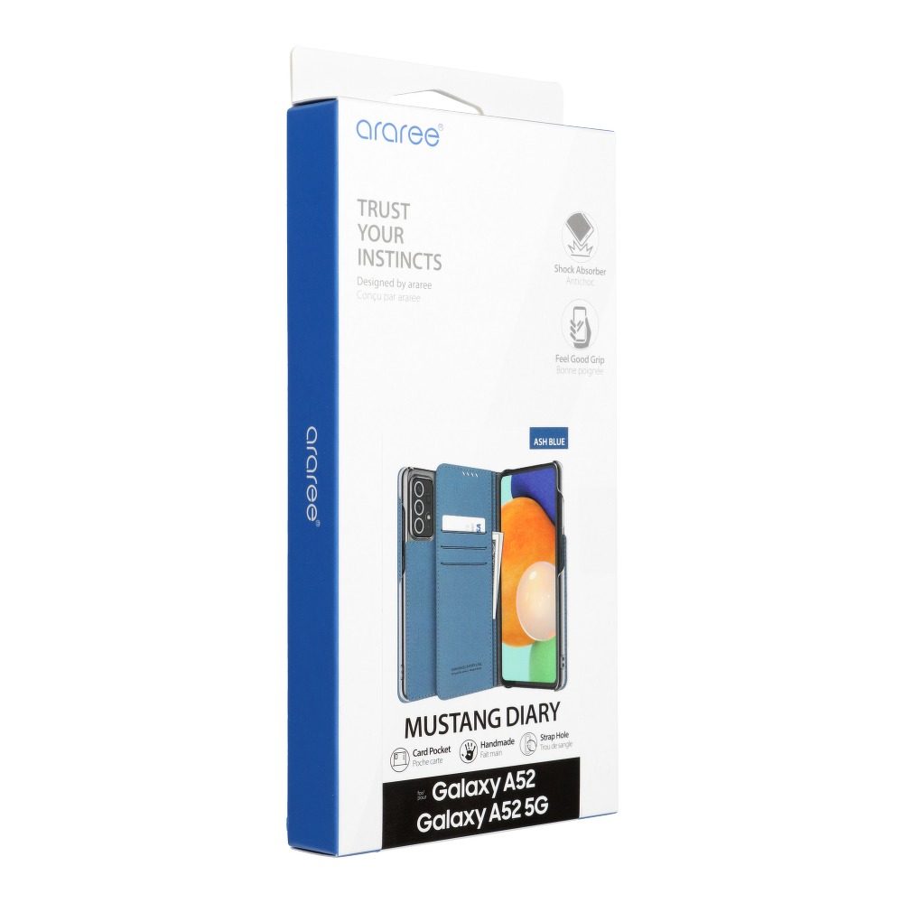 Samsung Galaxy A52 / A52 5G / A52s 5G ARAREE Mustang Diary prémium notesz tok (Kék)