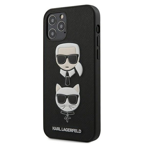 Apple iPhone 12 / iPhone 12 Pro Karl Lagerfeld faceplate prémium hátlap tok (Fekete - KLHCP12MSAKICKCBK)