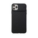 Apple iPhone 12 Pro Max kamera védős szilikon hátlap tok (Fekete)