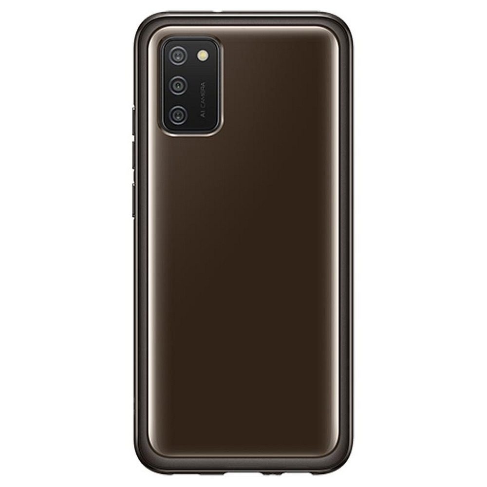 Samsung Galaxy A02s clear cover gyári hátlap tok, (Fekete)
