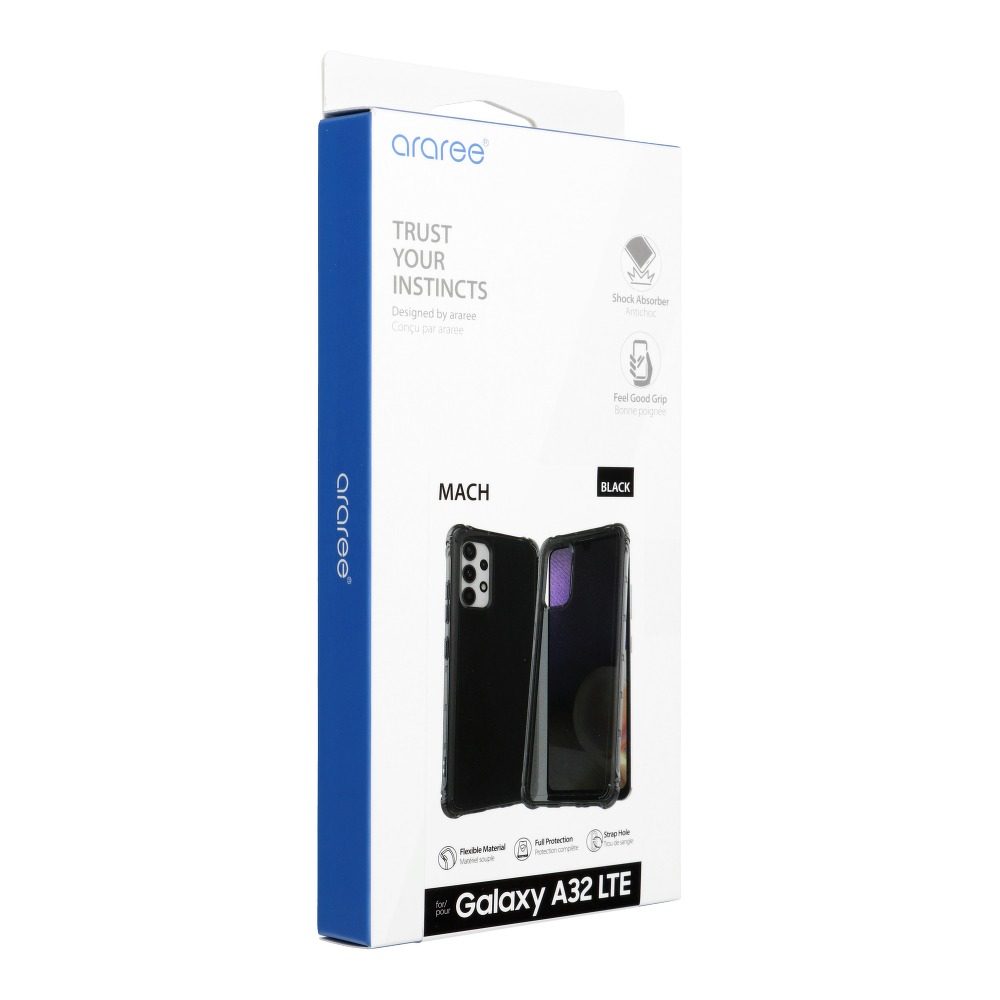 Samsung Galaxy A32 4G ARAREE Machszilikon hátlap tok, (Fekete)