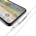 Hoco LS29 lightning elosztó (lightning audio+lightning töltő port), 2A, fehér