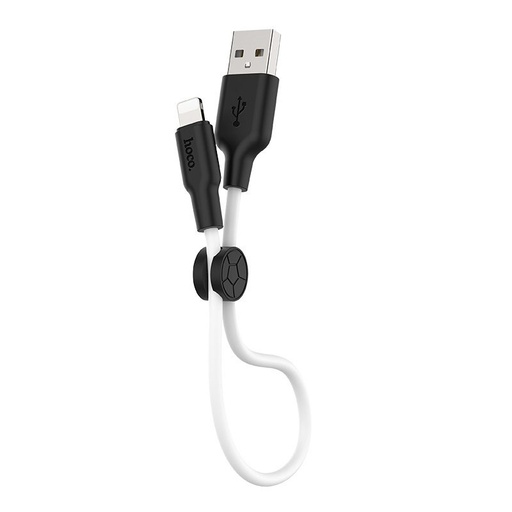 Hoco X21 Plus lightning kábel, 3A, 0.25M, fekete - fehér