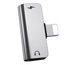 Hoco LS24 lightning elosztó (lightning audio+lightning töltő port), 2A, ezüst